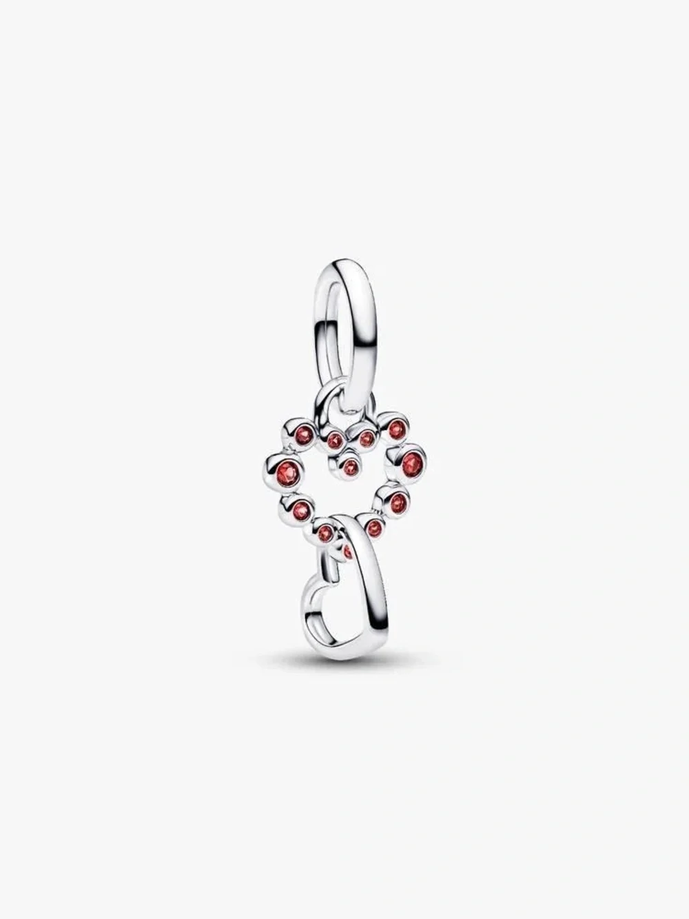 Pandora Connected Hearts & Red Stones Dangle Charm